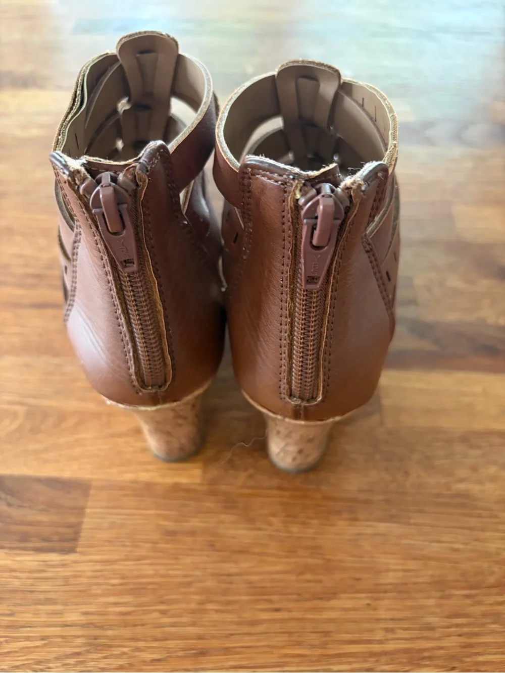 Women’s Brown Strappy Cork Wedge Sandals